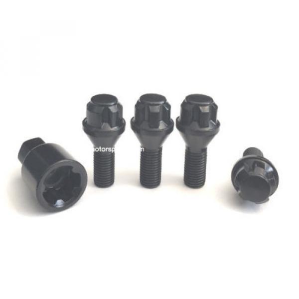 4x SECURITY LOCK M14 x 1.5 28MM BLACK WHEEL BOLT NUT LUG FOR MERCEDES BENZ AMG #1 image