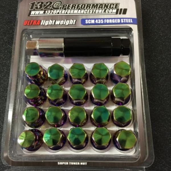 Neo Chrome multi color 12x1.5 Steel lug nuts &amp; lock 20 pcs honda acura toyota #1 image