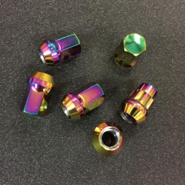 Neo Chrome multi color 12x1.5 Steel lug nuts &amp; lock 20 pcs honda acura toyota #4 image