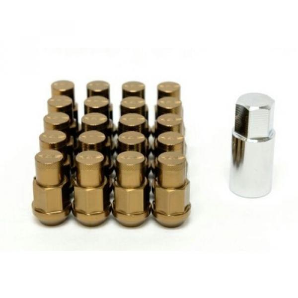 Rays Duralumin Wheel Lug Nuts + Locks 42MM M12X1.25 Thread Bronze 20PC Set #2 image