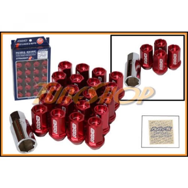 VOLK RACING RAYS STRAIGHT L42 DURA WHEELS LOCK LUG NUTS 12X1.25 1.25 RIM RED N #1 image