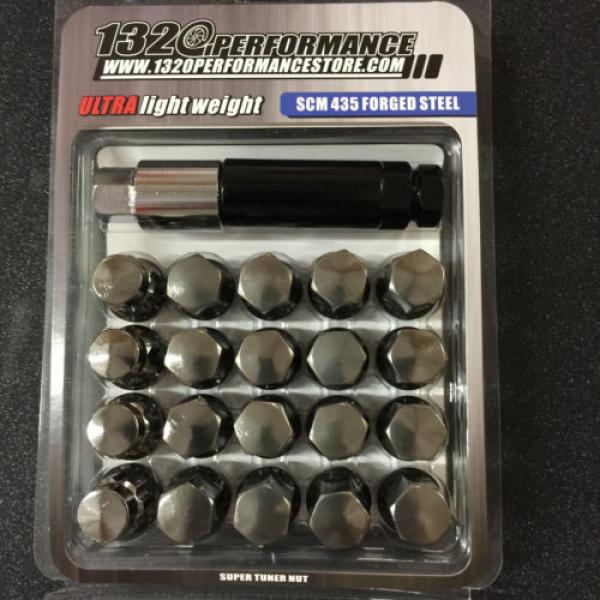 Gun Metal 12x1.5 Steel lug nuts &amp; lock 20 pcs honda acura toyota civic integra #1 image