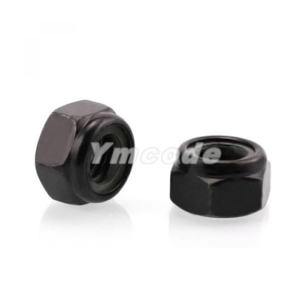 50pcs M3x0.5mm Black Zinc Plated Nylock Self-Locking Nylon Insert Hex Lock Nuts #1 image