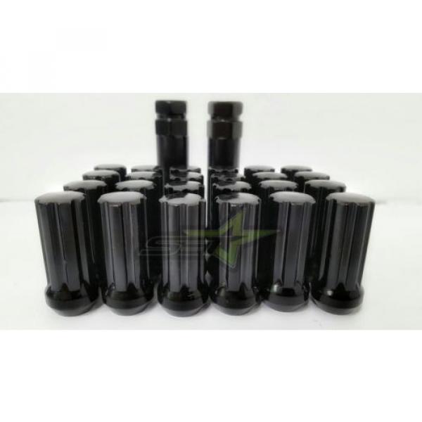 24 BLACK TRUCK LOCKING LUG NUTS 14X1.5  GMC SILVERADO HUMMER + 2 SECURITY KEYS #1 image