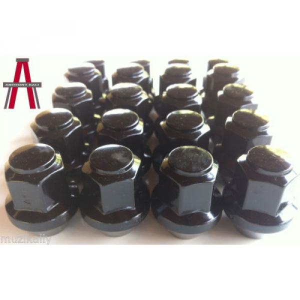 20PCS BLACK HEMI SRT8 LUG NUTS 14x1.5 C&#039;DAK ACORN LUGS &amp; LOCK COMBO #3 image