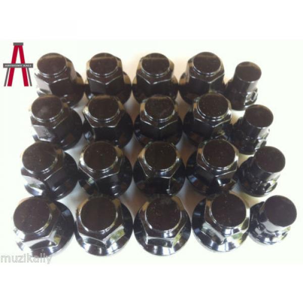 20PCS BLACK HEMI SRT8 LUG NUTS 14x1.5 C&#039;DAK ACORN LUGS &amp; LOCK COMBO #4 image