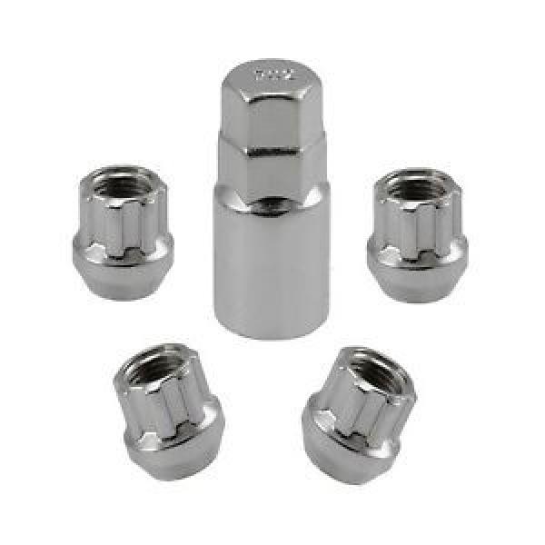 Chrome Open End Locking Lug Kit 14x1.5 Threads | 4 Lugs 1 Key | Wheel Locks #1 image