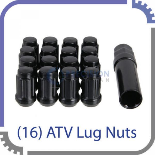 (16) Black ATV Locking Spline Lug Nuts | 3/8&#034; x 24 | Black | for Polaris &amp; More #1 image