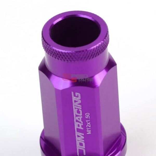 PURPLE 50MM M12 X 1.5 ALUMINUM WHEEL RIM LOCK ACORN TUNER LUG NUT+ADAPTER KEY #3 image