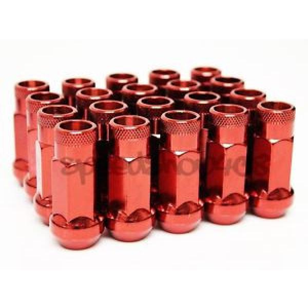 Z RACING RED STEEL 20PCS LUG NUTS 12X1.5MM OPEN EXTENDED 17MM KEY TUNER #1 image