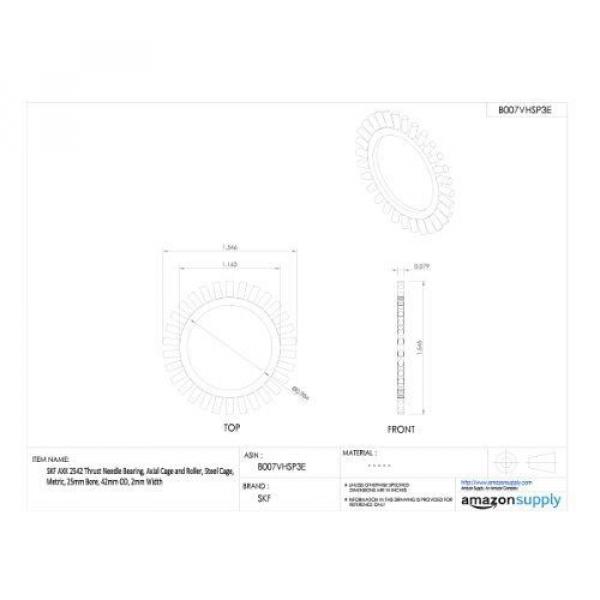 SKF AXK 2542 Thrust Needle Bearing, Axial Cage and Roller, Steel Cage, Metric, #2 image