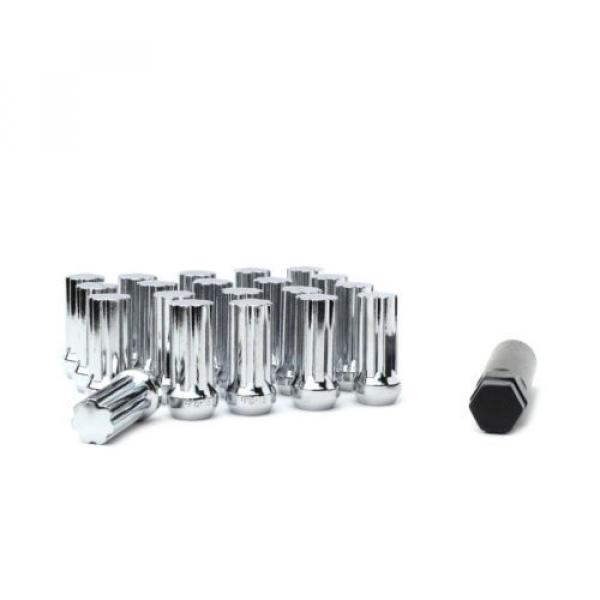 20 CHROME 51MM SPLINE DRIVE LOCKING LUG NUTS LUGS W/ KEY FOR WHEEL M14X1.5 #1 image