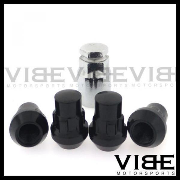 (4) 14X1.5 M14X1.5 BLACK EXT ACORN WHEEL LUG NUT LOCKS SET OF 4 #1 image