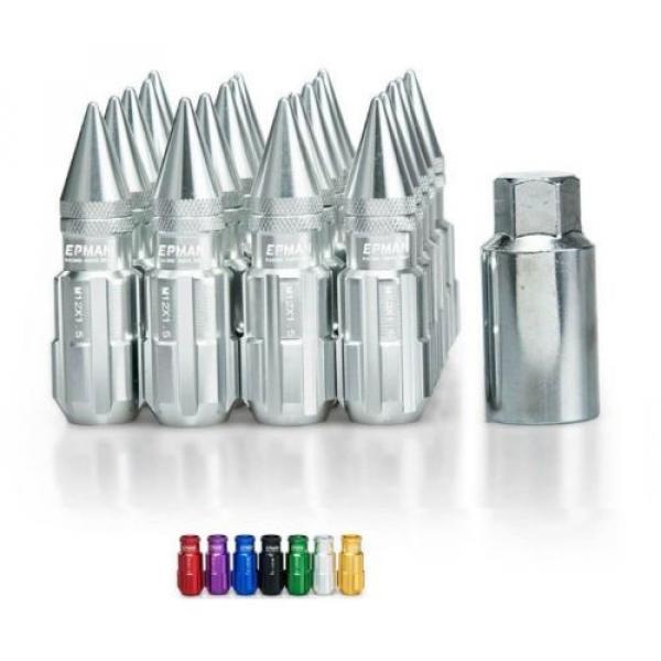 SILVER Tuner Extended Anti-Theft Wheel Security Locking Lug Nuts M12x1.5 20pcs #1 image