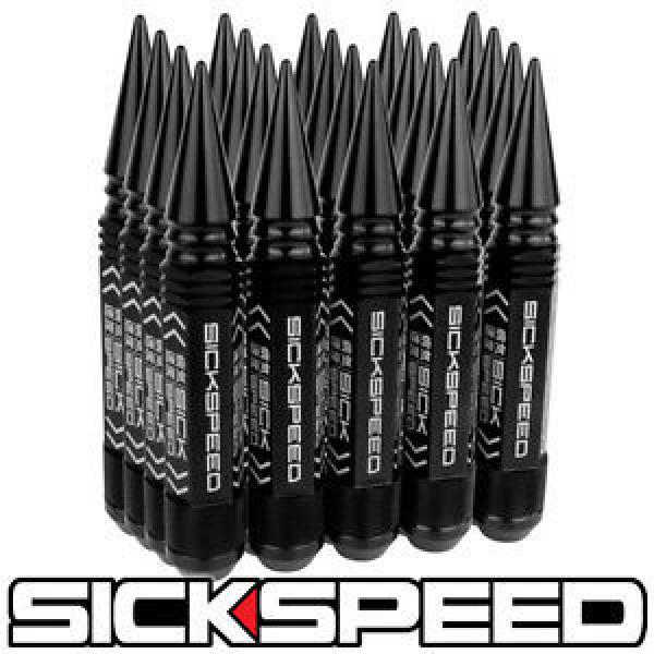 SICKSPEED 20 PC BLACK 5 1/2&#034; LONG SPIKED STEEL LOCKING LUG NUTS 12X1.5 L07 #1 image