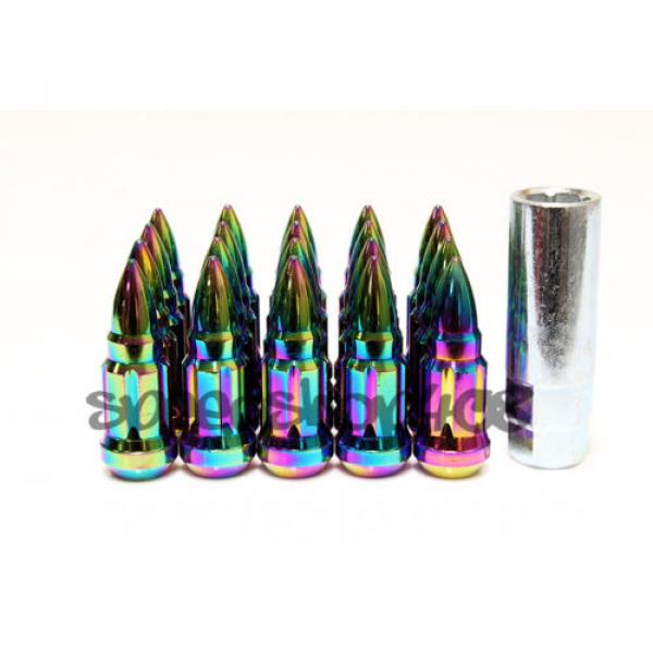 Z Racing Neo Chrome Bullet 57mm 12X1.5 Steel Lug Nuts Key Tuner Close Extended #1 image