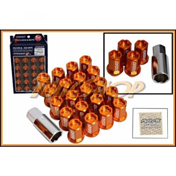 VOLK RACING RAYS STRAIGHT L42 DURA WHEELS LOCK LUG NUTS 12X1.5 1.5 RIM ORANGE U #1 image