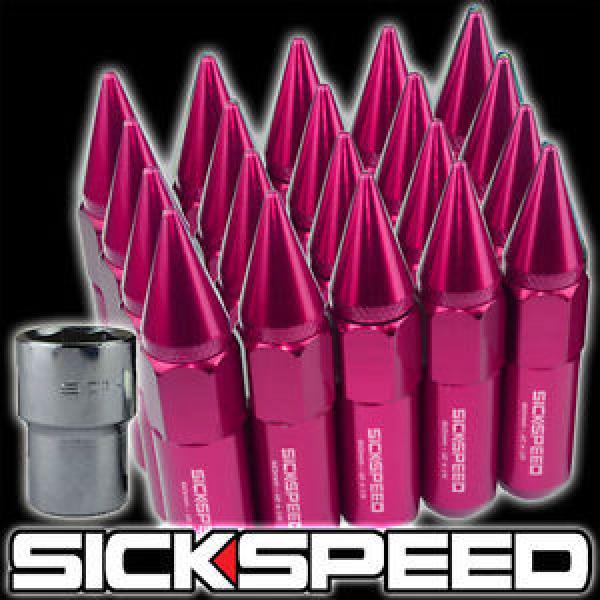 20 SPIKE 60MM EXTENDED TUNER LOCKING LUG NUTS LUGS WHEELS/RIM 12X1.5 PINK L07 #1 image