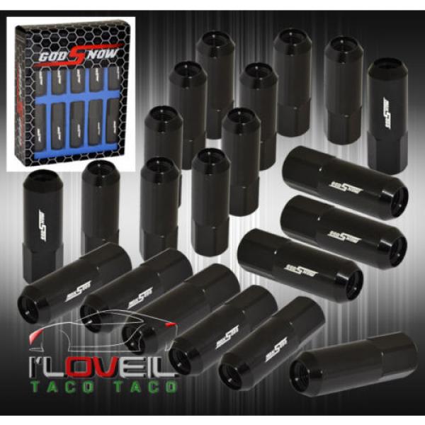 M12 X 1.5&#034; BLACK EXTENDED LOCKING WHEEL RIMS THREAD PITCH LUG NUTS KIT RACE VIP #1 image