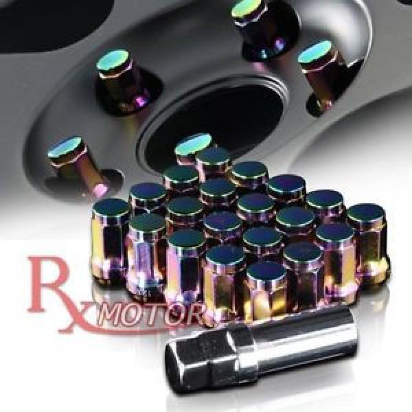 M12 x 1.5MM NEON ACORN LUG NUTS WHEEL TUNER RACING 20 PIECES +KEY LOCK 20 PIECES #1 image