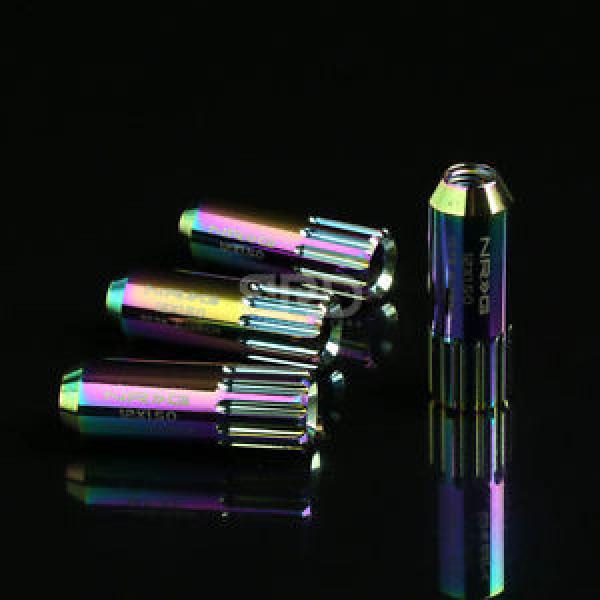 NRG T-7075 ALUMINUM EXTENDED WHEEL 12 PT LUG NUTS LOCK M12x1.5 NEO CHROME 4 PC #1 image