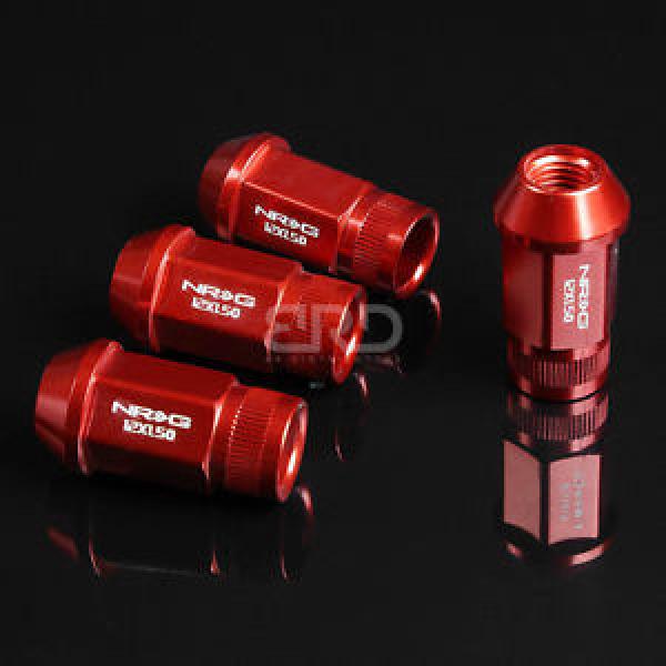 NRG ANODIZED ALUMINUM OPEN END TUNER WHEEL RIM LUG NUTS LOCK M12x1.5 RED 4 PC #1 image