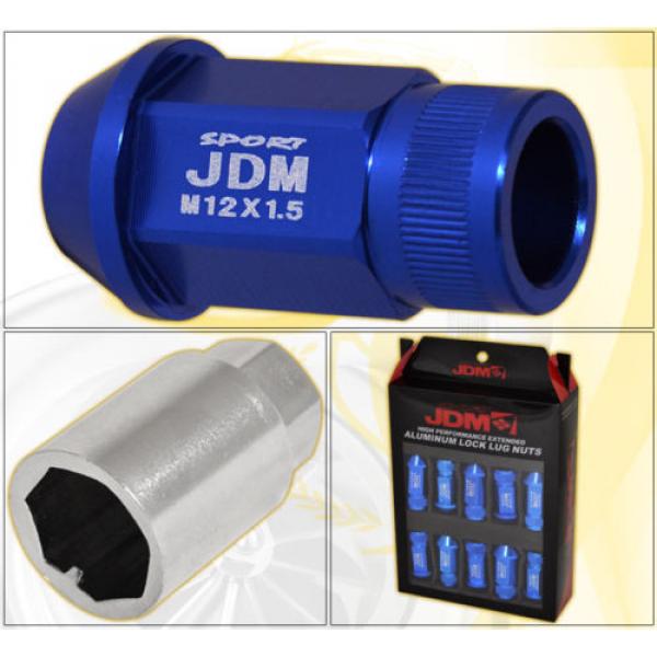 FOR TOYOTA M12X1.5 LOCKING LUG NUTS SPORT RACING HEAVY DUTY ALUMINUM SET BLUE #3 image