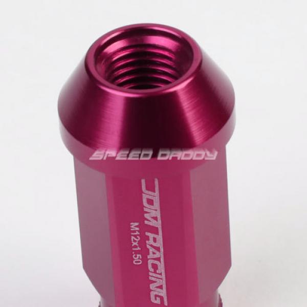 20X 50MM RIM ANODIZED WHEEL LUG NUT+ADAPTER KEY FOR IS250 IS350 GS460 PINK #4 image