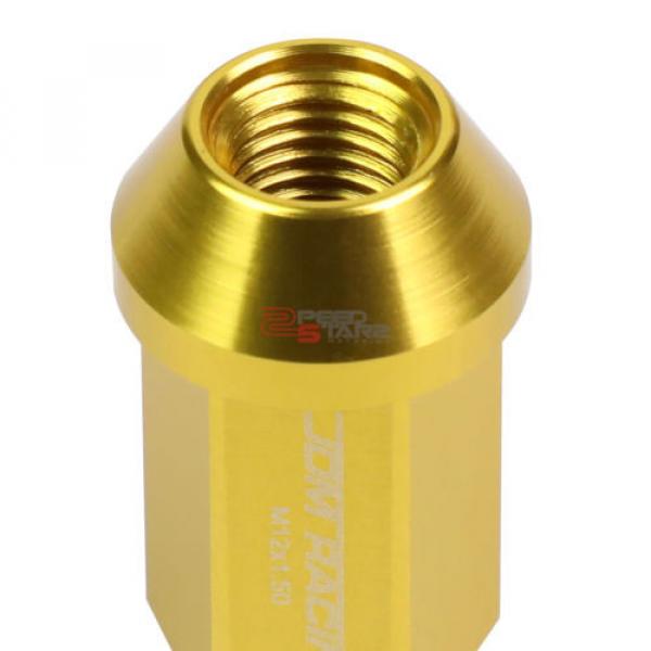 GOLD 50MM ALUMINUM WHEEL RIM LOCK ACORN TUNER LUG NUT+KEY IS250/GS460/RX350 #4 image