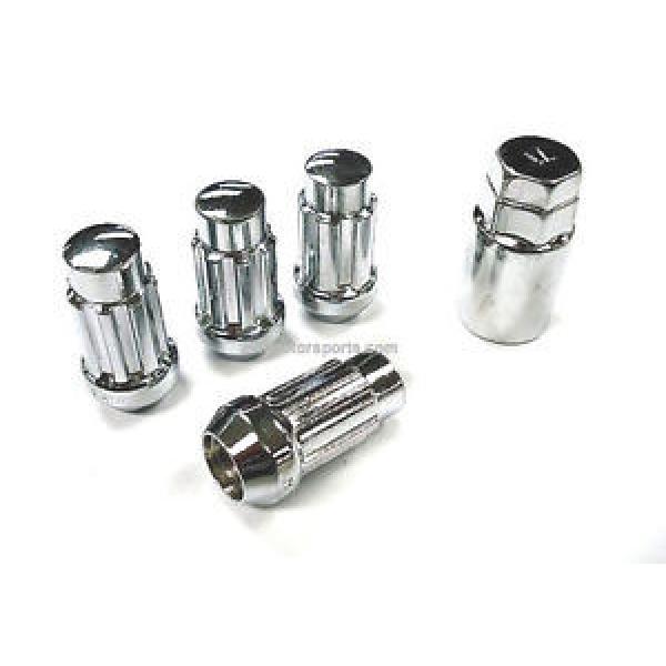 4 Premium Chrome Spline Drive Locking Lug Nuts/Wheel Locks, 9/16-18, 1.90&#034; Tall #1 image