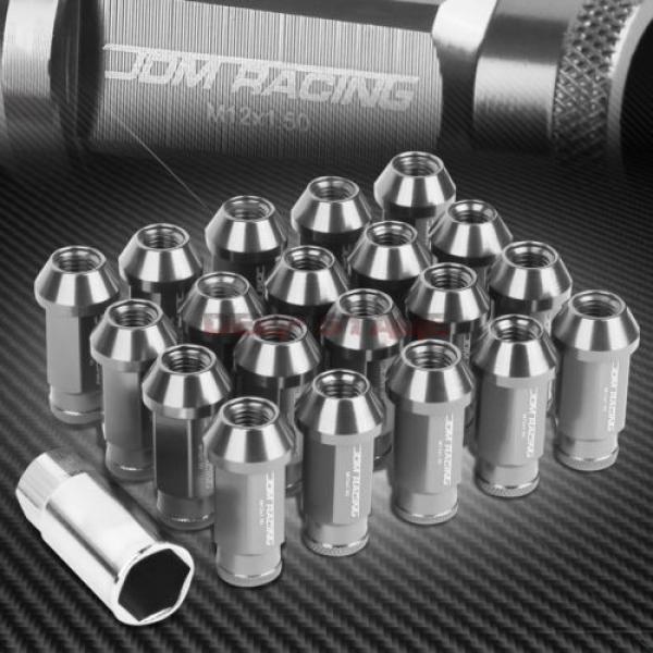 20 PCS M12 X 1.5 ALUMINUM 50MM LUG NUT/WHEEL LOCK+ADAPTER KEYSILVER #1 image