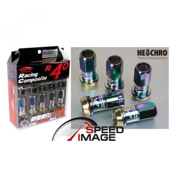 PROJECT KICS R40 LUG NUTS WITH LOCKS NEO CHROME 12X1.25 16+4 TUNER ACORN #2 image