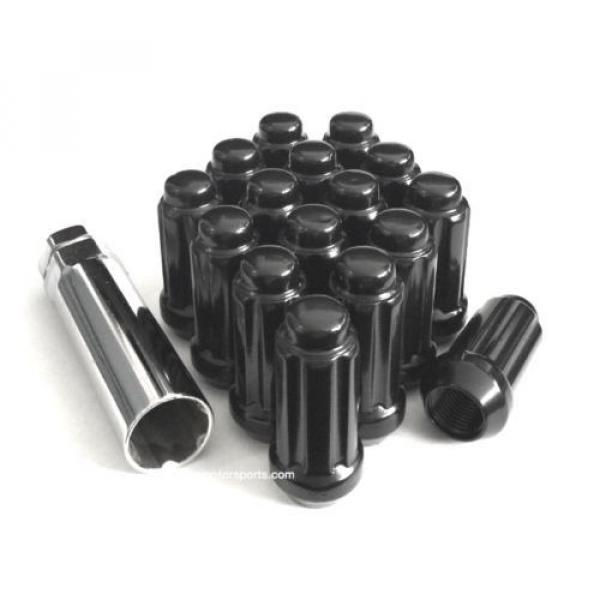 (24) 14x1.5 BLACK 6 SPLINE DRIVE LUG NUTS WHEEL LOCK M14x1.5 XL TALL CLOSED END #1 image