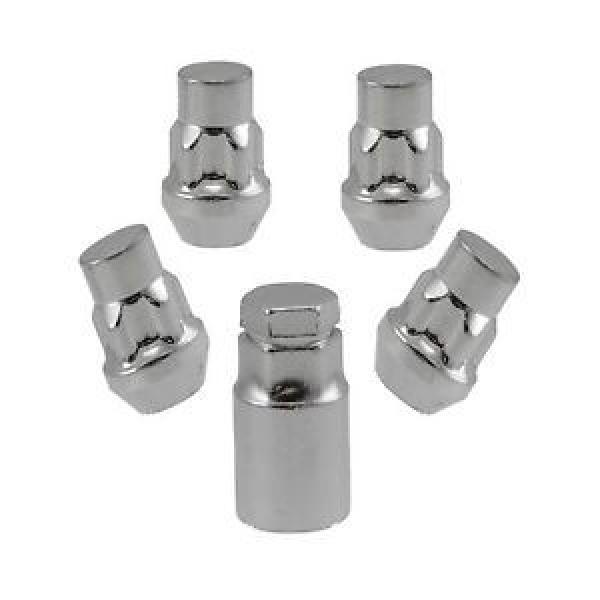 Chrome Locking Lug Kit Bulge Acorn 14x1.5 Threads | 4 Lugs 1 Key | Wheel Locks #1 image