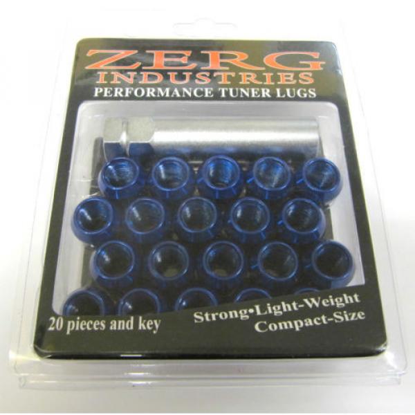 ZERG OPEN END SPLINE TUNER LOCK LUG NUTS Honda Acura 12X1.5 Blue #2 image