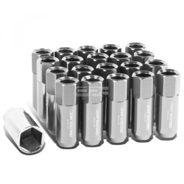 20PCS M12 X 1.5 EXTENDED ALUMINUM LOCKING LUG WHEEL ACORN TUNER LOCK NUTS SILVER #1 image