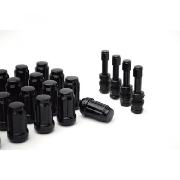 20 Black Spline Locking Lug Nuts 12x1.5 | 4 Black Aluminum Valve Stems | NEW #3 image