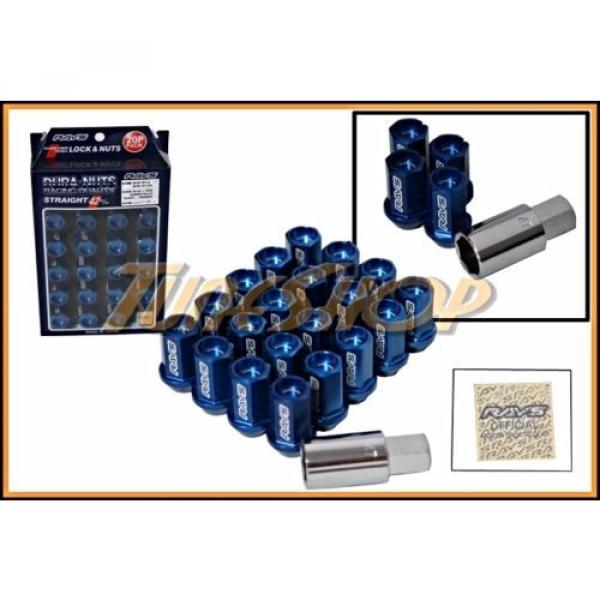 VOLK RACING RAYS STRAIGHT L42 DURA WHEELS LOCK LUG NUTS 12X1.5 1.5 RIM BLUE L #1 image