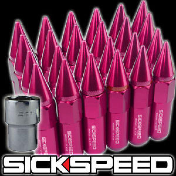 24 SPIKED ALUMINUM EXTENDED LOCKING LUG NUTS FOR WHEELS/RIMS 12X1.5 PINK L18 #1 image