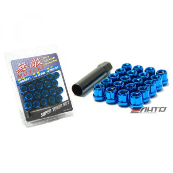 SPLINE 21mm MUTEKI WHEEL LOCK LUG NUT 12x1.25 M12 P1.25 BLUE OPEN END b #1 image