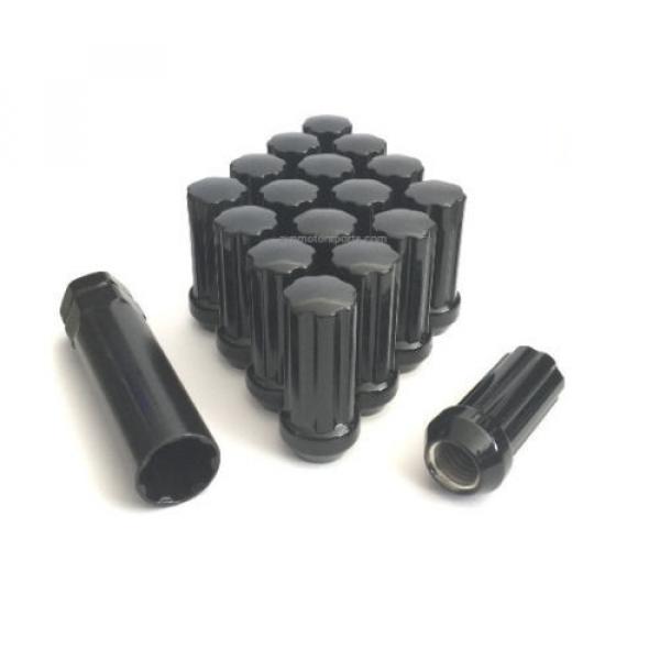 32pc 14x1.5 Black Spline Locking Lug Nuts Chevy 2500 3500 HD 8 Lug Free Ship #1 image