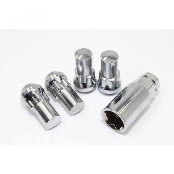 24 Chrome Acorn Lug Nuts Locks 14x1.5 1.75&#034; Tahoe Escalade Silverado Suburban #1 image