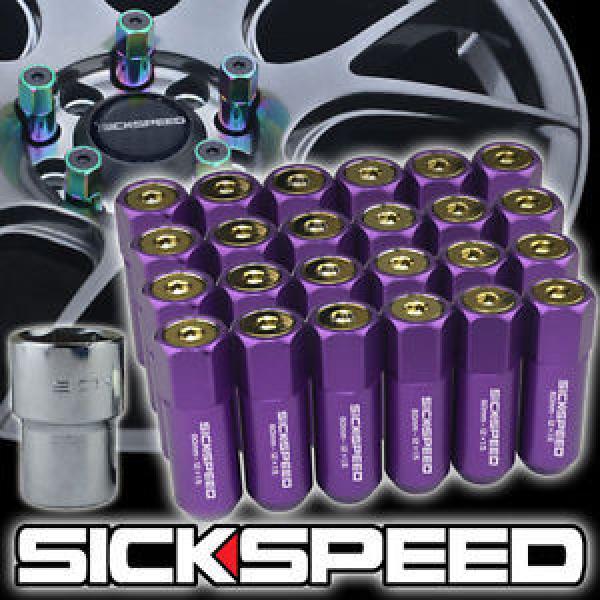 SICKSPEED 24 PC PURPLE/24K GOLD CAPPED ALUMINUM  LOCKING LUG NUTS 12X1.25 L13 #1 image