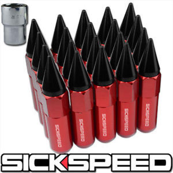 SICKSPEED 20 RED/BLACK SPIKED EXTENDED 60MM LOCKING LUG NUTS WHEELS 14X1.5 L19 #1 image