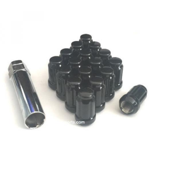 20-Black 12mmx1.5 Spline Tuner Style Lug Nuts 12x1.5 Wheel Locks Key Included #1 image