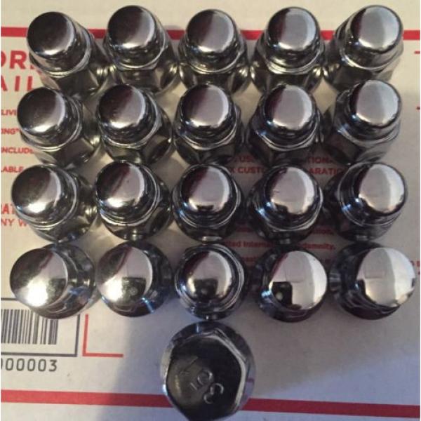 12x1.50 mm Lug Nuts &amp; Lock Set Chrome 16 Nuts Plus 4 Locks 1 Key Fits Many Makes #3 image