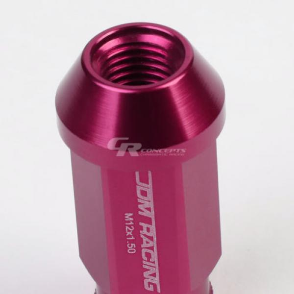 FOR CORVETTE/MALIBU/lMPALA 20X ACORN TUNER ALUMINUM WHEEL LUG NUTS+LOCK+KEY PINK #4 image