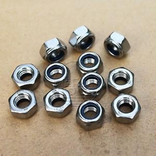 12 Pcs M10 x 1.5 Stainless Steel Nylon Lock Hex Nut Right Hand Thread #1 image