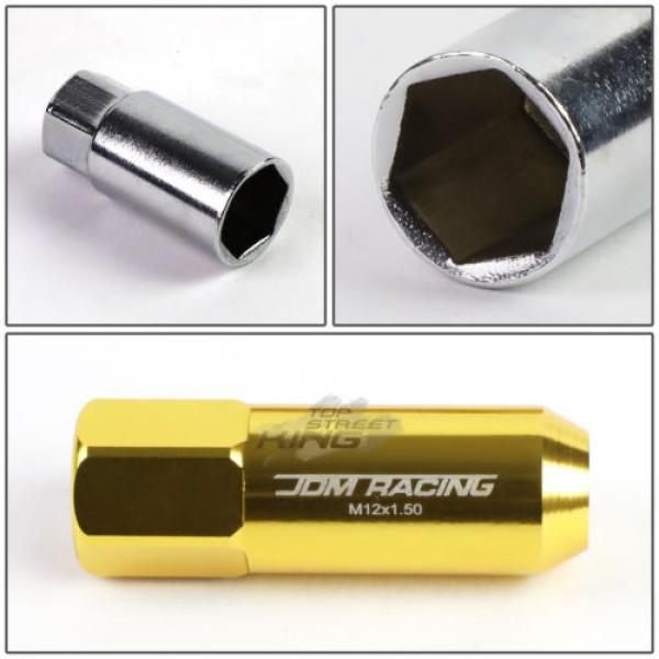 20PC M12 X 1.5 EXTENDED ALUMINUM LUG NUT/WHEEL RIM LOCK+ADAPTER KEY GOLD #5 image