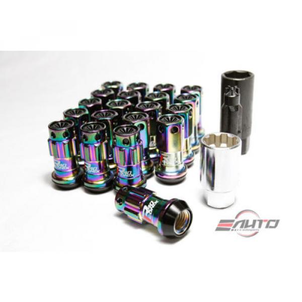 Kics R40 ICONIX 44mm 12x1.5 Rim Wheel Lug Nut w/ Cap &amp; Lock Key Kit Neo Chrome b #2 image